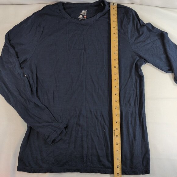 True North Wool Rich Blend 87% Merino Long Sleeve Shirt Navy Blue Men S Small - Picture 6 of 11